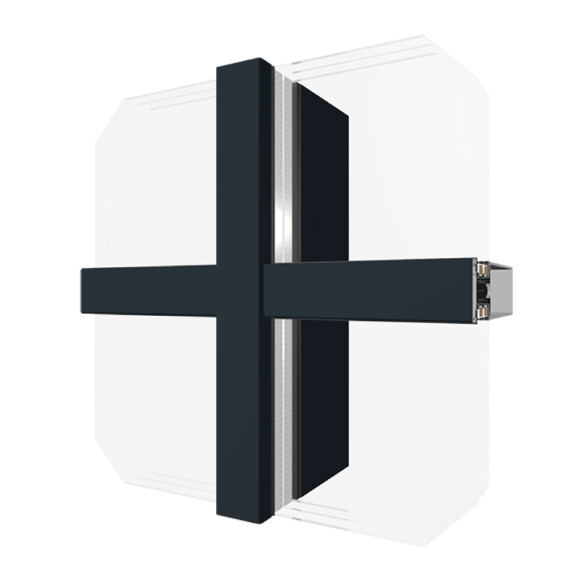 Produkt-Render — MB-SR50N Aluminium-Fassade