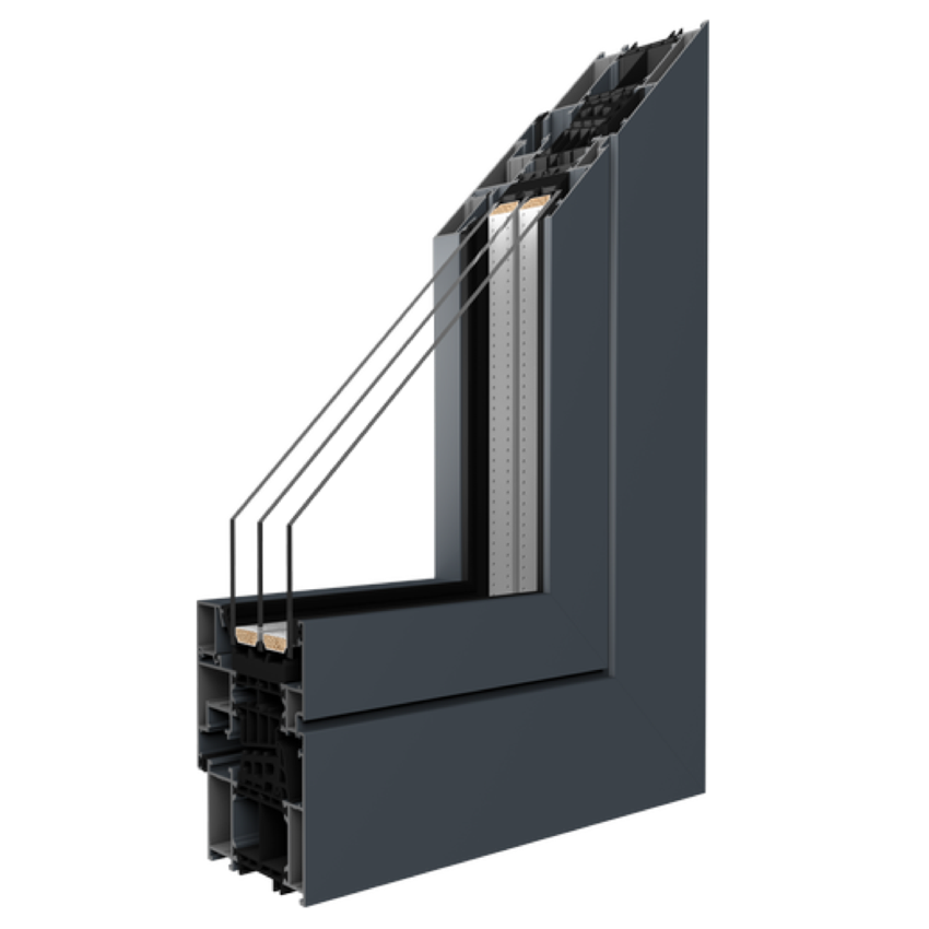Produkt-Render — MB-86N SI (Aluprofil-Querschnitt)