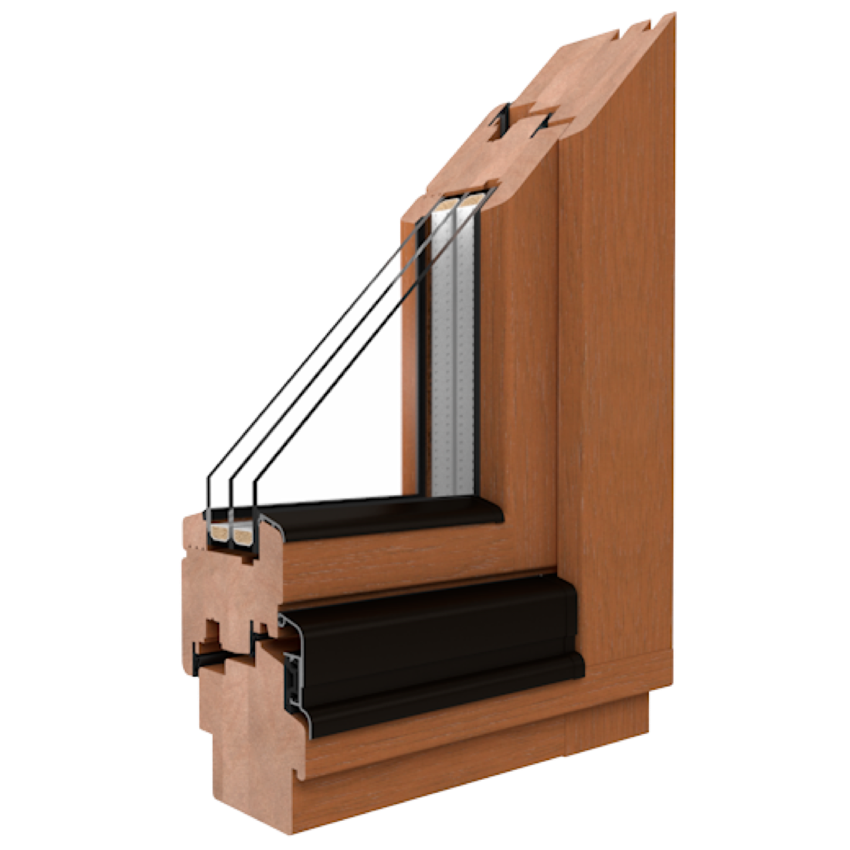 Produkt-Render — Softline Holzfenster