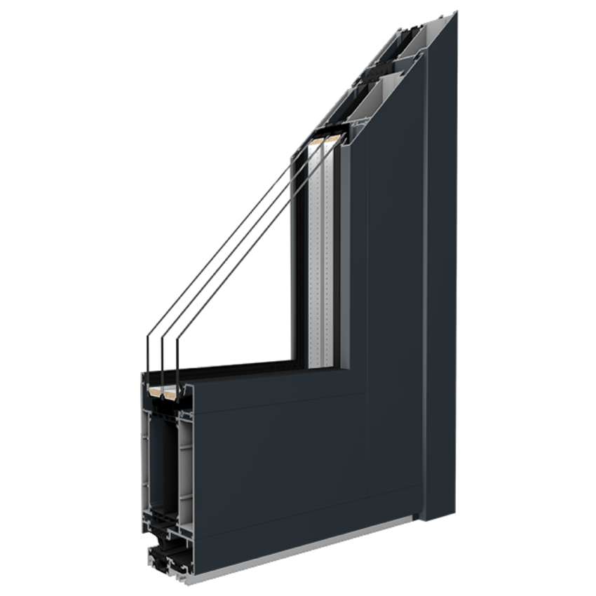 Produkt-Render — MB-86N SI Aluminium-Haustür