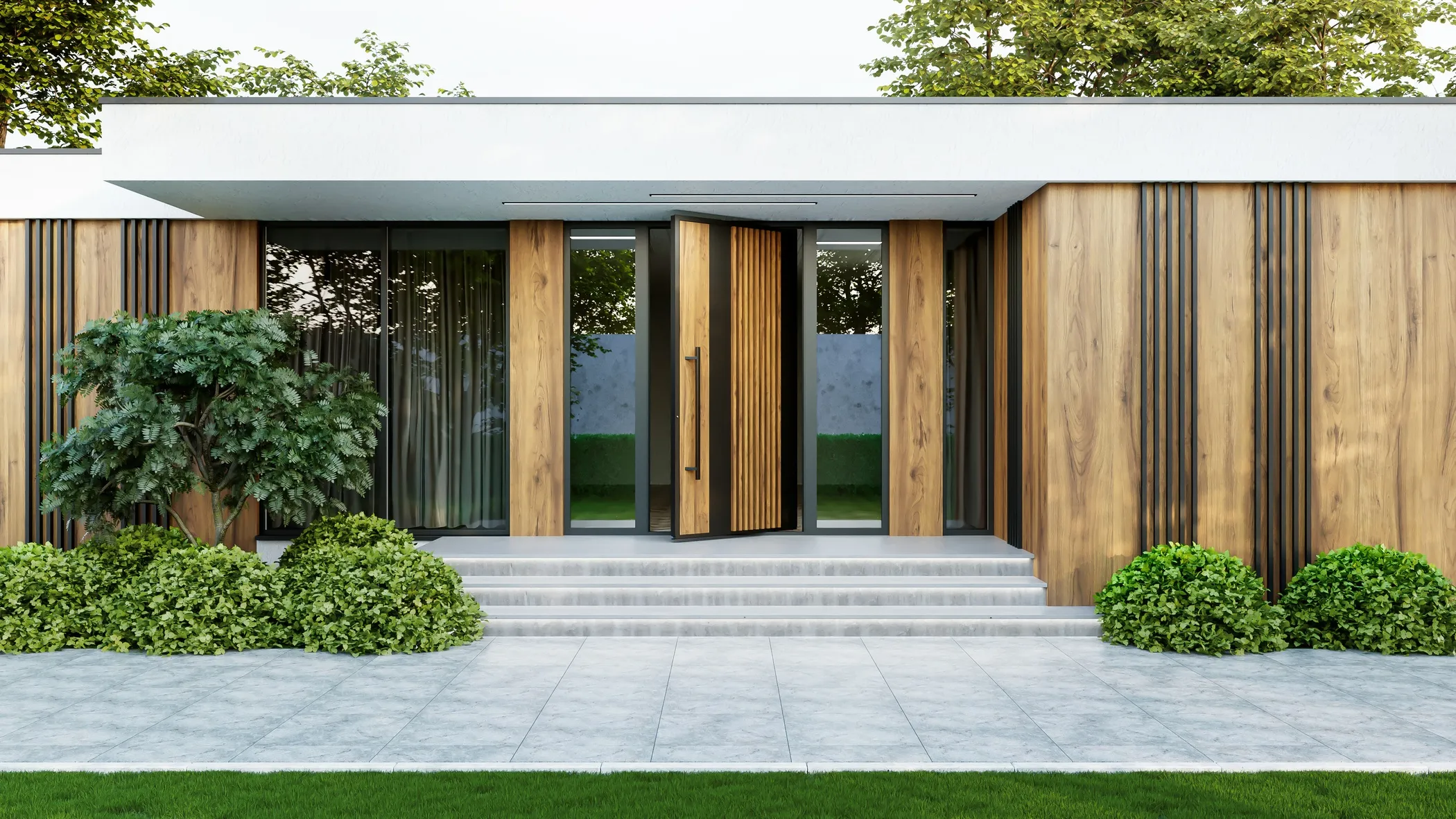 Produkt-Render — Pivot Aluminium-Haustür